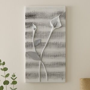 Melody in Bloom - Calla Lily 3D Textured Wall Art 10x20 | Modern Music Note